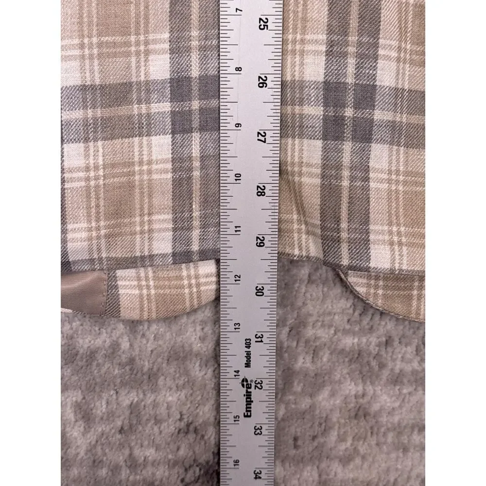 Lauren Ralph Lauren Blazer 40 R Mens 100% Linen Plaid Jacket